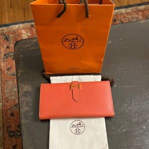 Hermes Bearn long wallet. Epsom leather.